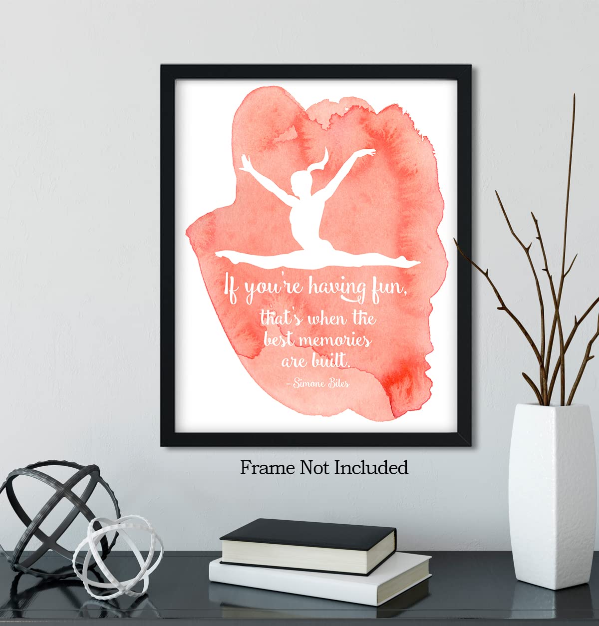 Inspiring Simone Biles Quote Wall Art Print - Motivational Gymnastics Decor with Pink Background for Gymnasts, Coaches & Fans | Perfect for Bedrooms, Gyms & Sports Themed Rooms