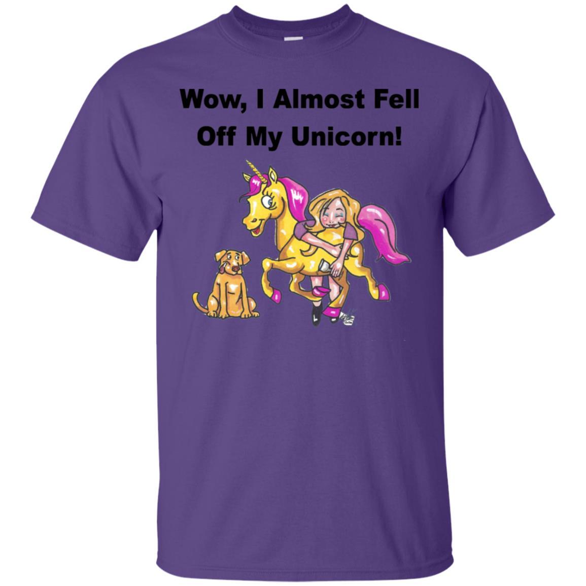 Wow I Almost Fell Off My Unicorn Funny Graphic T-Shirt for Women | Soft Cotton Casual Tee | Perfect for Parties, Gifts & Everyday Wear