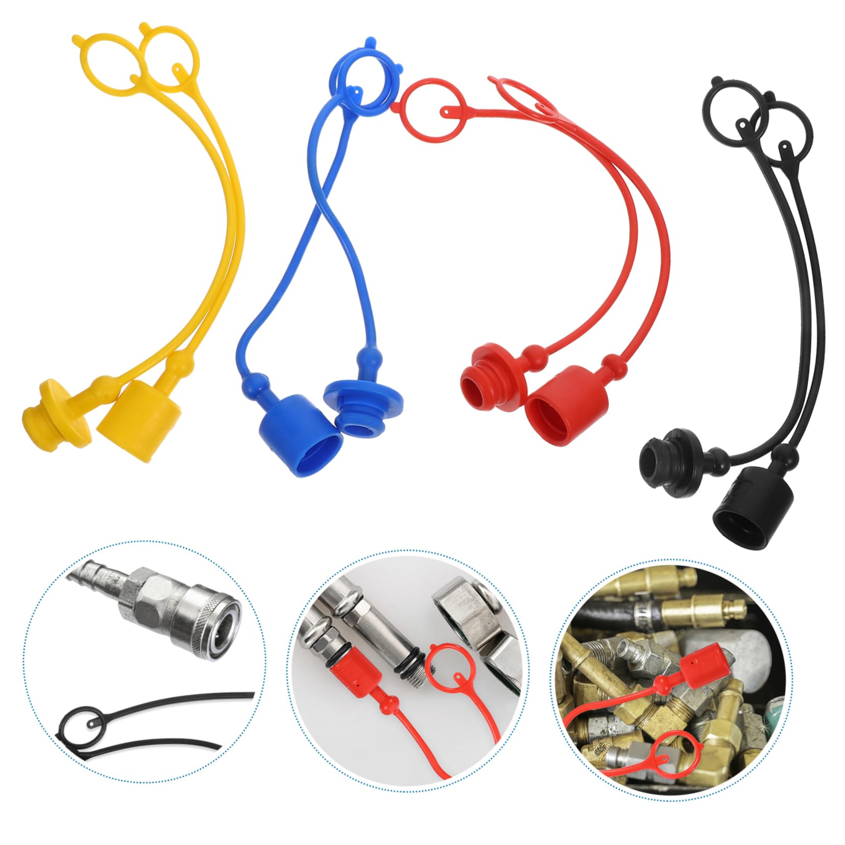 Hohopeti 8pcs Hydraulic Joint Caps - Plastic Hydraulic Hose Coupler Covers for Quick Connect Protection - Ideal for Construction, Agriculture & Heavy Machinery Maintenance