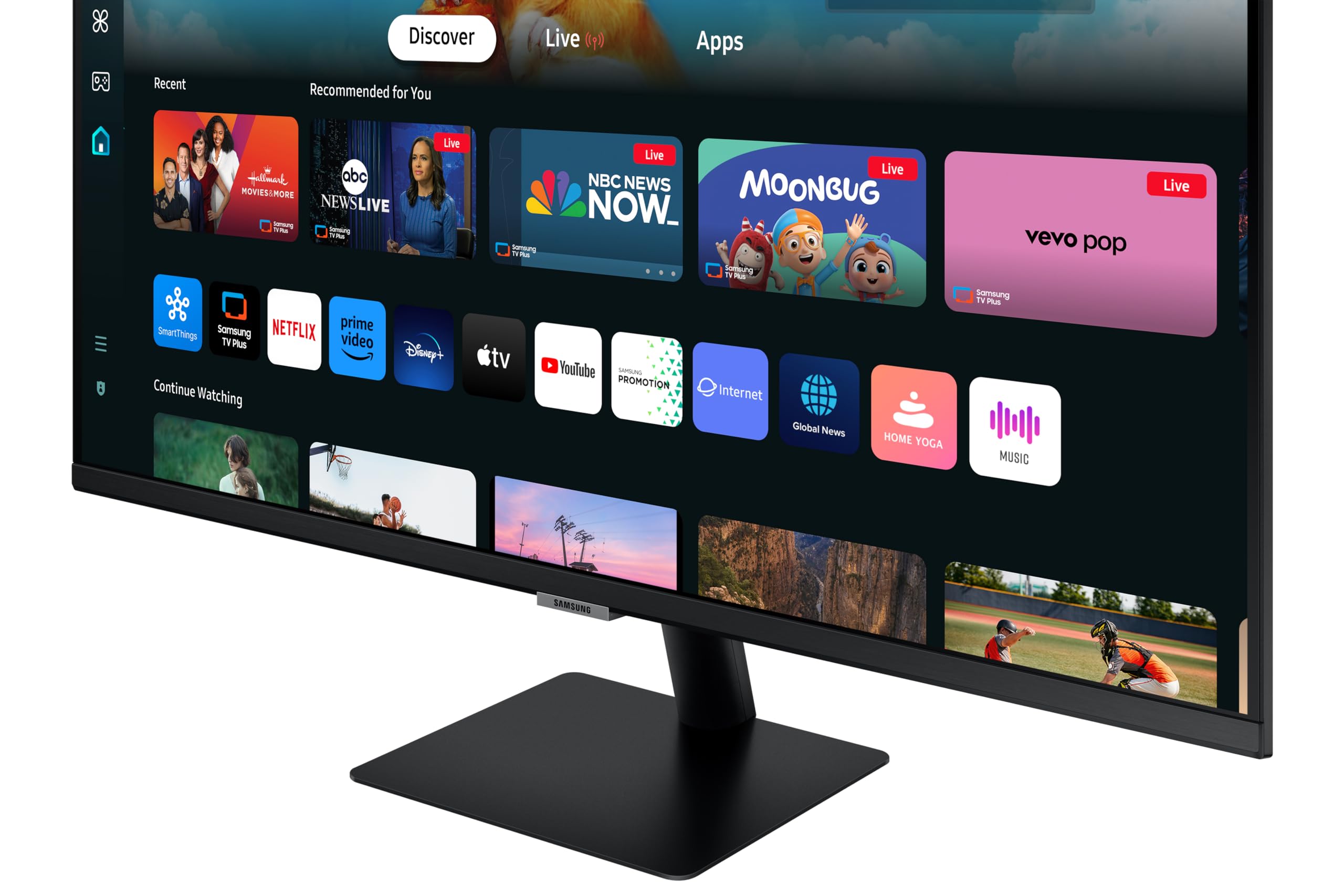 Samsung LS32DM500EUXXU 32 Inch Full HD HDR10 Smart Monitor with Built-in Speakers - 1920x1080 Resolution, USB, HDMI, WiFi, Bluetooth, Remote Control | Perfect for Home Office, Gaming, and Streaming Netflix, YouTube & Disney+