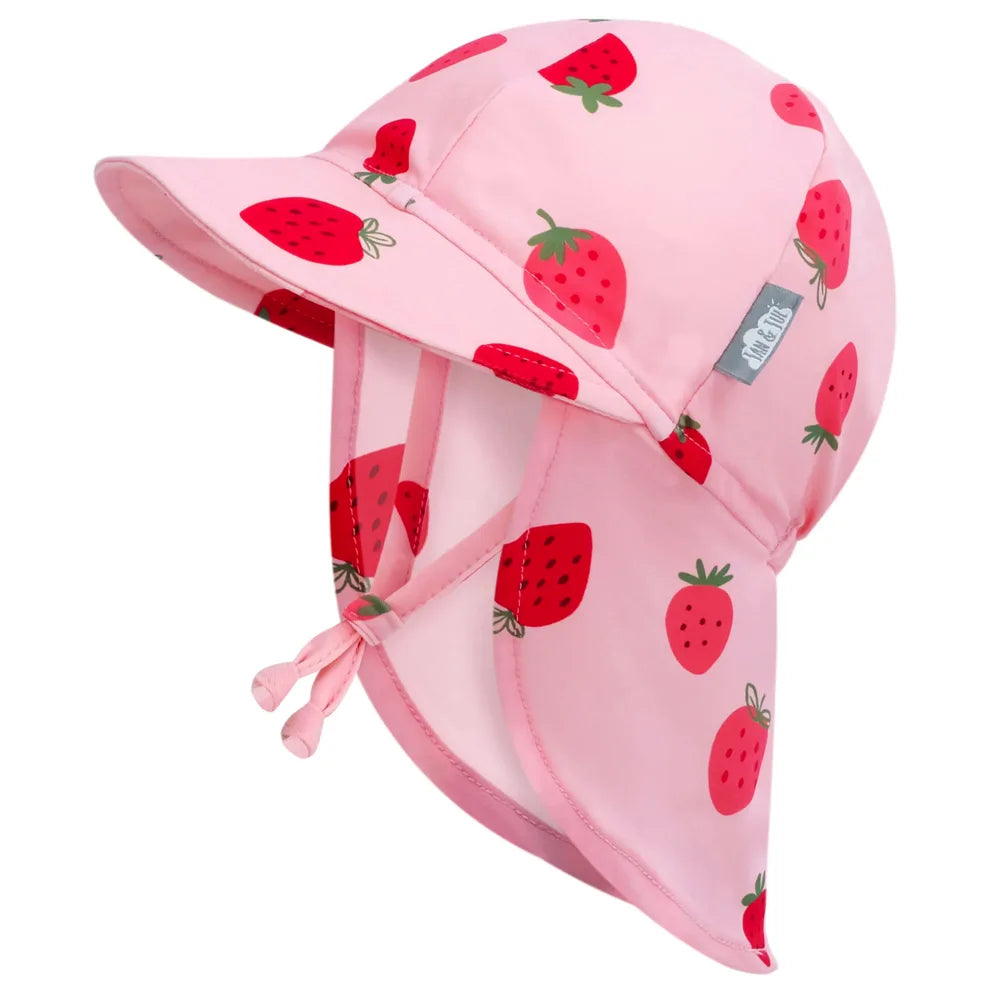 Jan + Jul Sun Soft UV Baby Cap - Pink Strawberry Sun Hat for Infants & Toddlers | UPF 50+ Protection | Lightweight & Breathable for Outdoor Play, Beach, and Park Adventures