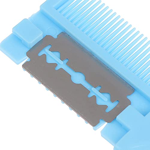 Frackson Professional Hair Thinning Comb - Blue Hair Cutter & Trimming Tool for Thin & Thick Hair - Stylist Razor Comb for Salon & Home Use - Perfect for Layering, Texturizing & Thinning Haircuts