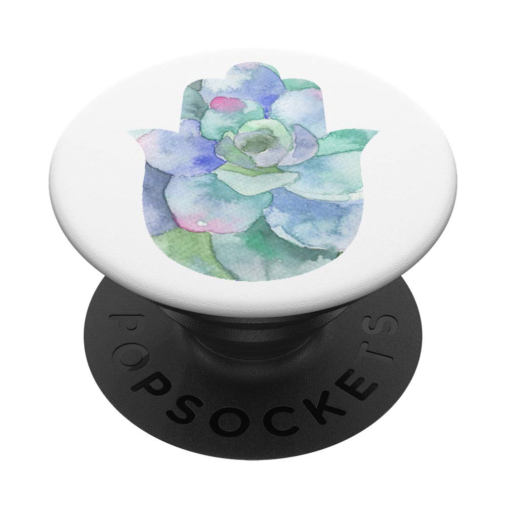 Hamsa Hand Watercolor Flower PopSockets PopGrip - Swappable Phone Grip for iPhone, Samsung & Tablets - Perfect for Yoga, Travel & Everyday Use