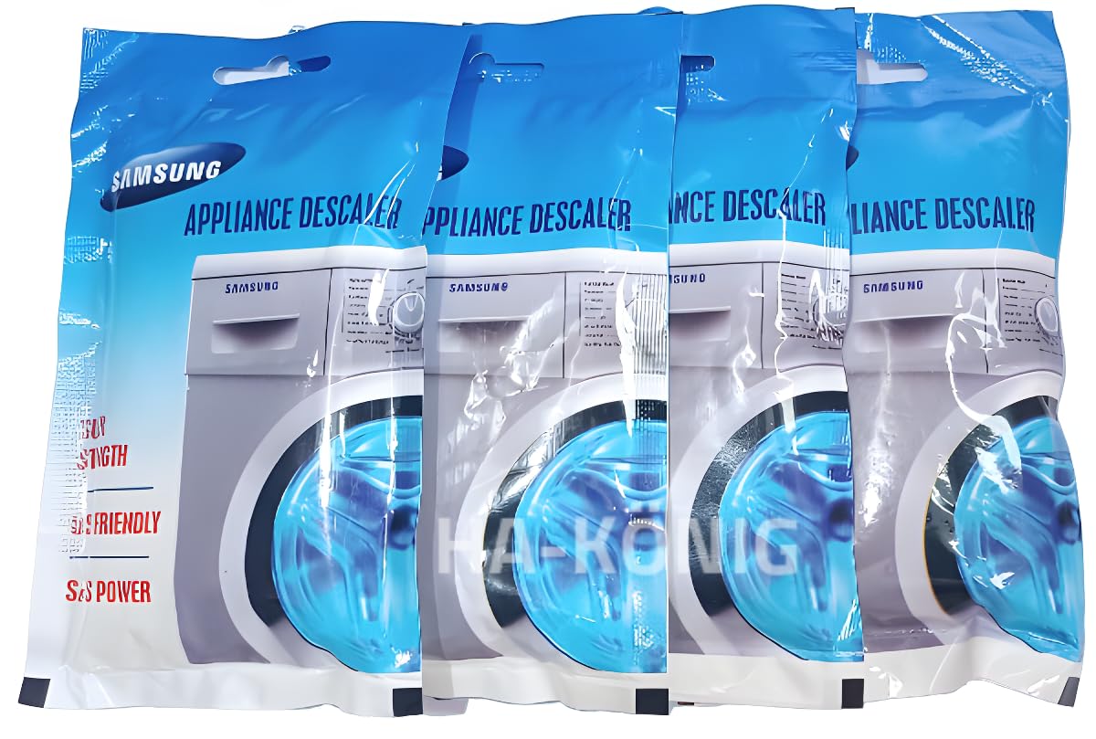 Samsung Washing Machine Drum Cleaner Powder - Compatible with Front Load & Top Load Washers, Deep Cleans Mold & Odor (100g x 4 Pack) | Ideal for Monthly Maintenance & Stain Removal