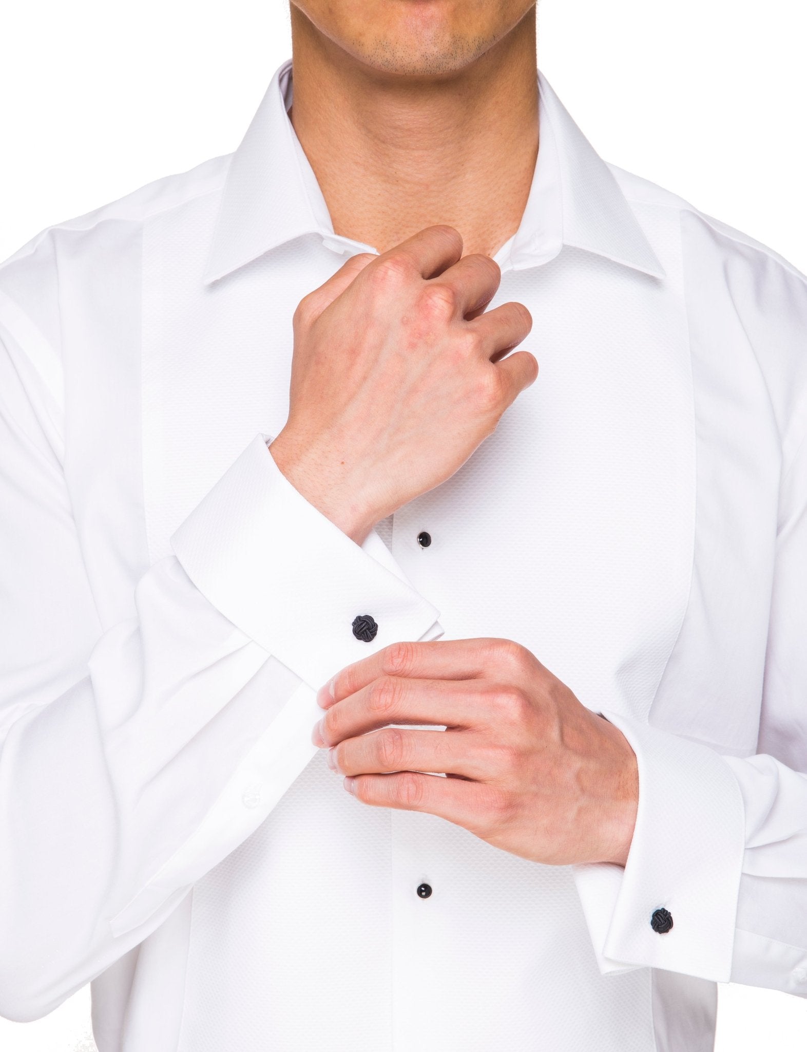 Marcella Stud Front Peak Collar Dinner Shirt for Women - Elegant White Blouse for Formal Events, Parties & Evening Wear | ABELARD Fashion