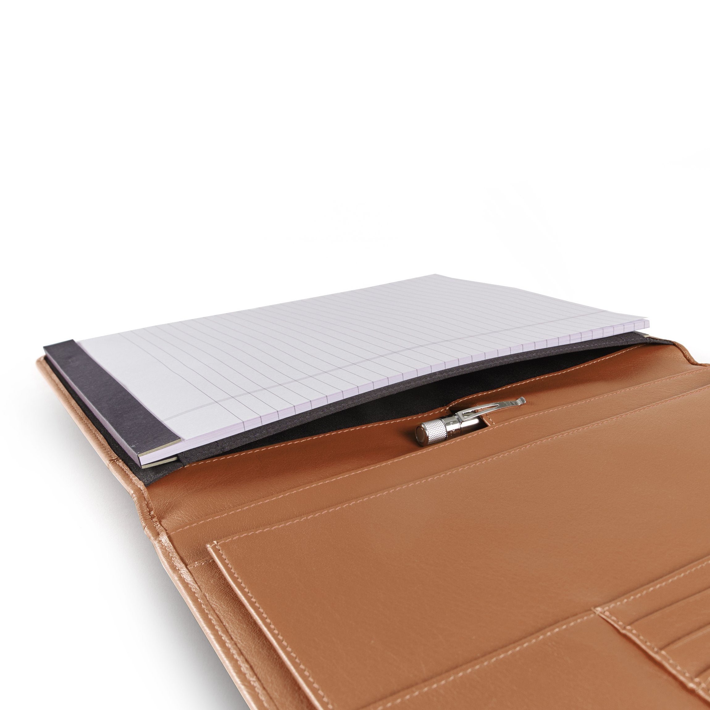 Premium Genuine Leather Cognac Color Folio Cover - Perfect for Business Meetings, Office Use & Professional Presentations