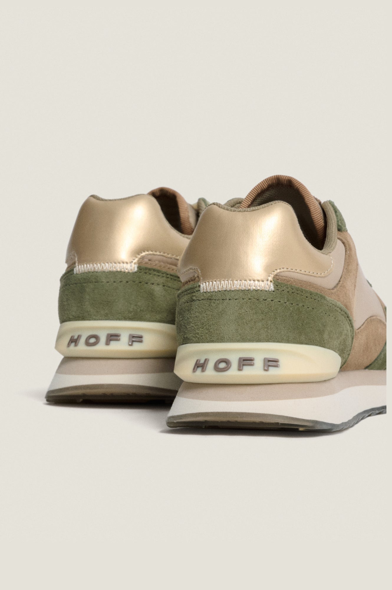 HOFF Biloxi Trainers - Lightweight Comfortable Walking Shoes for Men & Women | Khaki/Cream | Perfect for Gym, Running, Travel & Everyday Wear