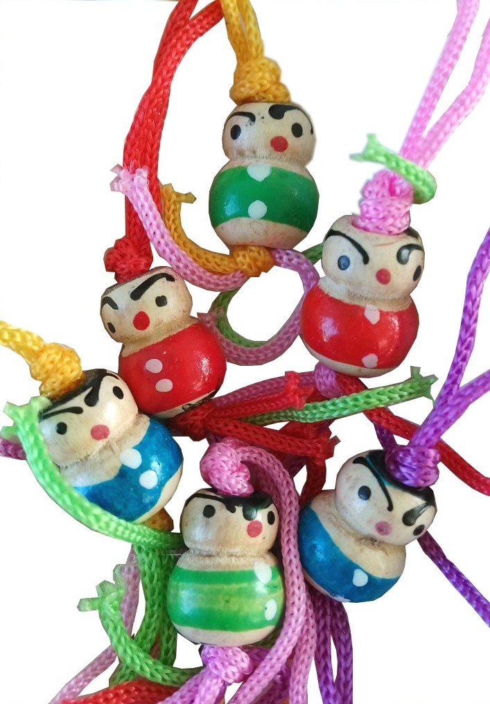 24cm Round Base Wooden Ring Holder for Wok with Free Lucky Doll - Perfect for Kitchen Organization & Asian Cooking Accessories