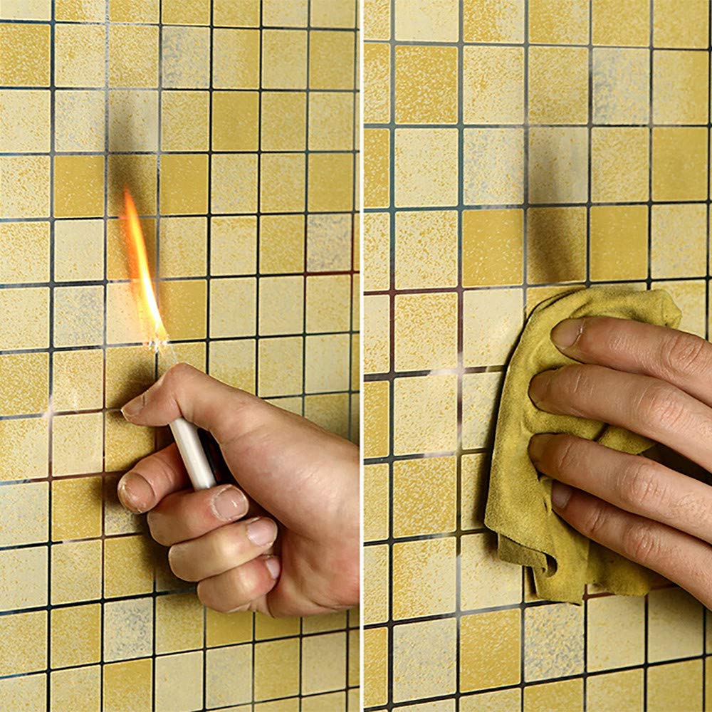 Oil-Resistant Kitchen Wall Stickers - Waterproof Self-Adhesive Mosaic Tile Decals for Kitchen & Bathroom (Blue/Orange) - Perfect for Backsplash, Countertop Protection & Home Decor Upgrade