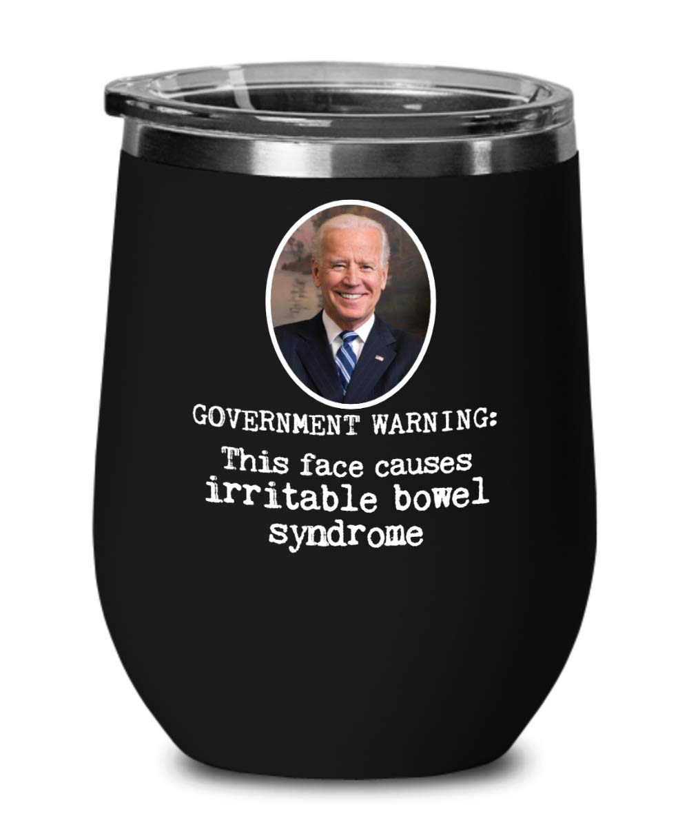 Funny Donald Trump Republican Humor Wine Tumbler - Conservative Wine Glass Cup with Anti Biden Design - Great for Political Parties, Gifts & Conservative Events