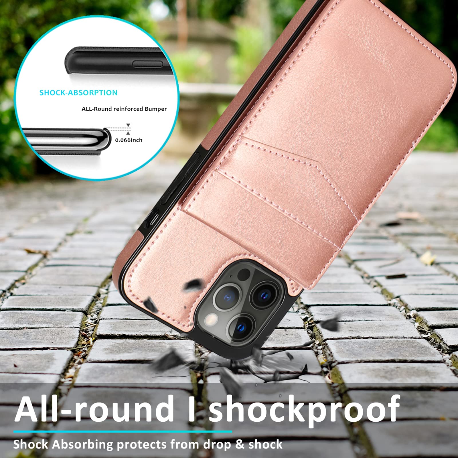 Premium Leather Wallet Phone Case for iPhone 13 Pro 6.1