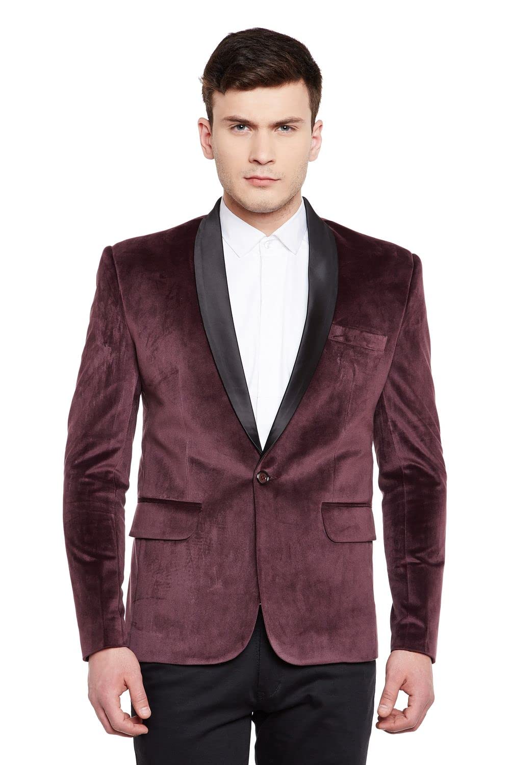 Vintage Men's Cotton Velvet Solid Color Party Blazer Jacket - Formal Evening Wear for Weddings, Prom & Special Occasions