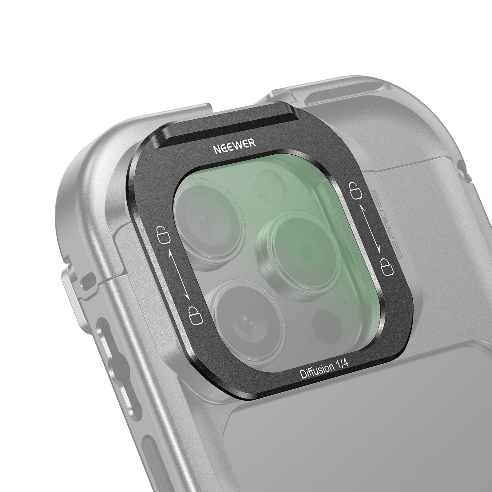 NEEWER FL I5 1/4 Black Diffusion Phone Lens Filter for iPhone PA073/PA074 Cage - Soften Light & Create Cinematic Effects for Photography & Videography