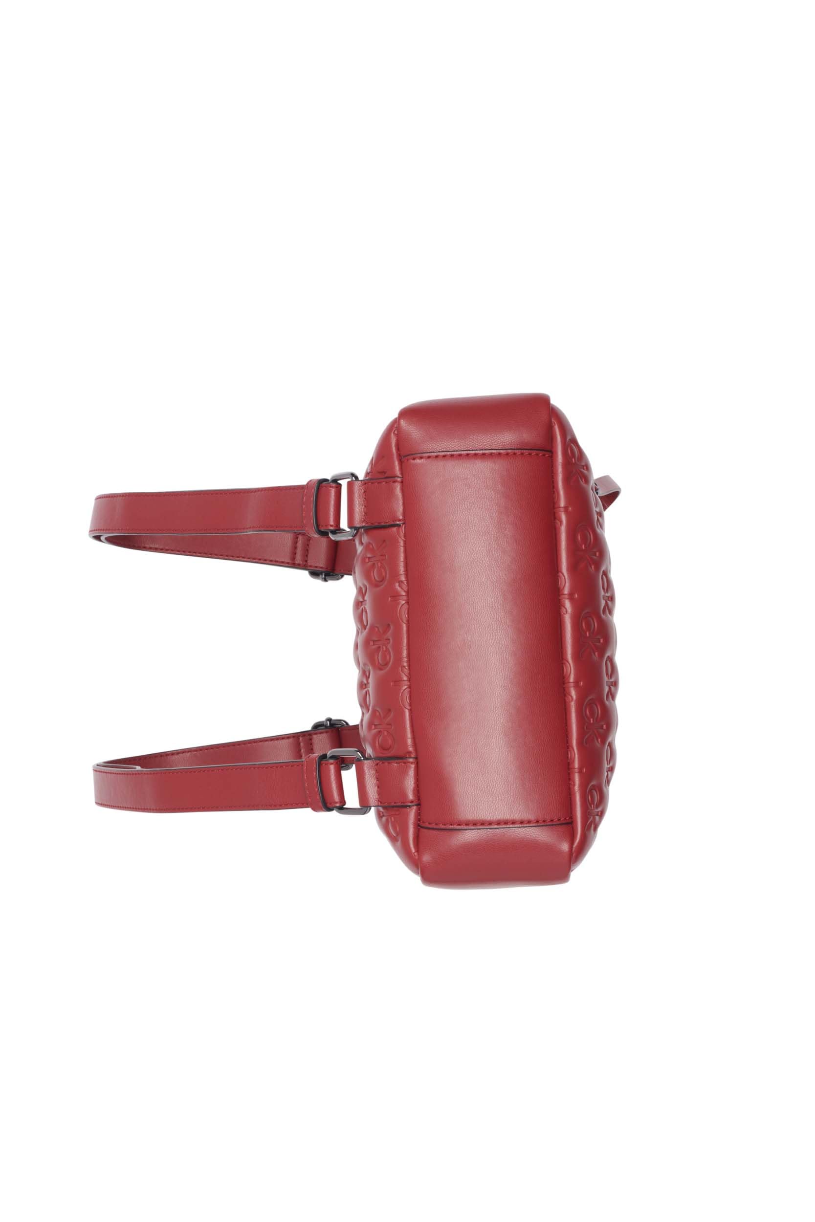 Calvin Klein Reyna Signature Key Item Flap Backpack - Bloodstone Puffy Logo - One Size - Stylish Women's Backpack for Work, Travel & College