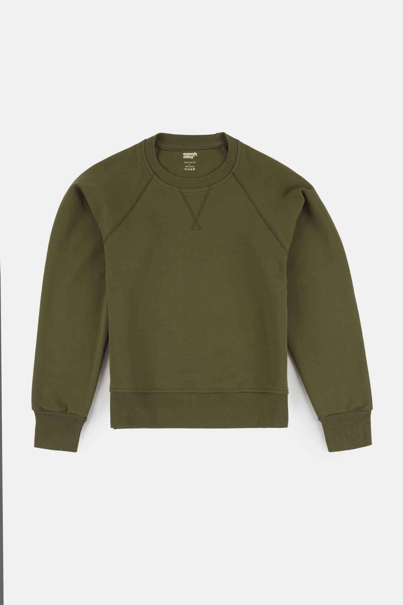 Men's Olive Raglan Sweatshirt - Comfortable Long Sleeve Pullover for Casual Wear, Gym & Outdoor Activities