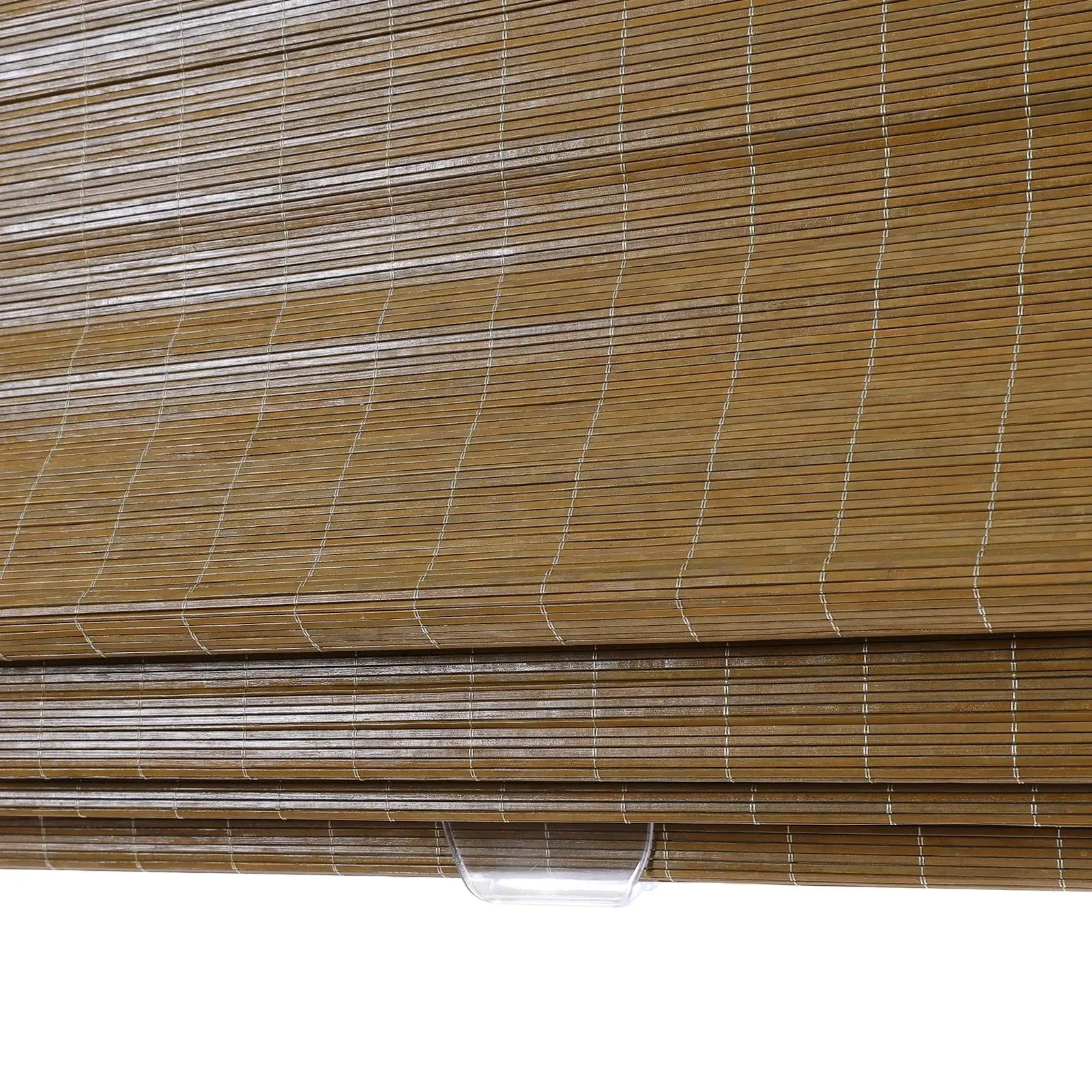 Sybil Bamboo Roman Shade in Cinnamon - Natural Wood Window Treatment for Living Room & Bedroom - Light Filtering & Privacy