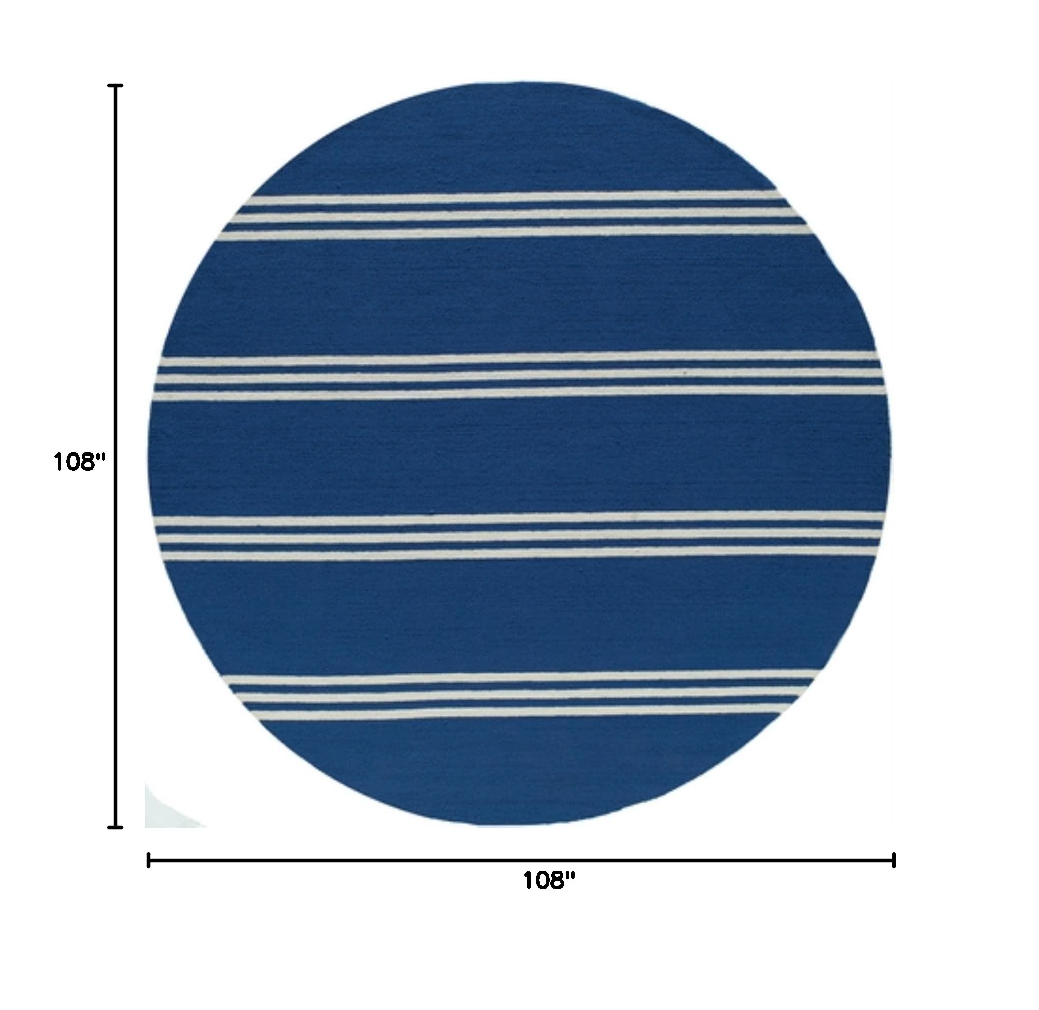 Contemporary Indoor & Outdoor Area Rug - Momeni Rugs Veranda Collection 9' Round in Maritime Blue | UV Protected, Fade Resistant & Easy to Clean | Perfect for Patio, Deck, Living Room & Sunroom Decor