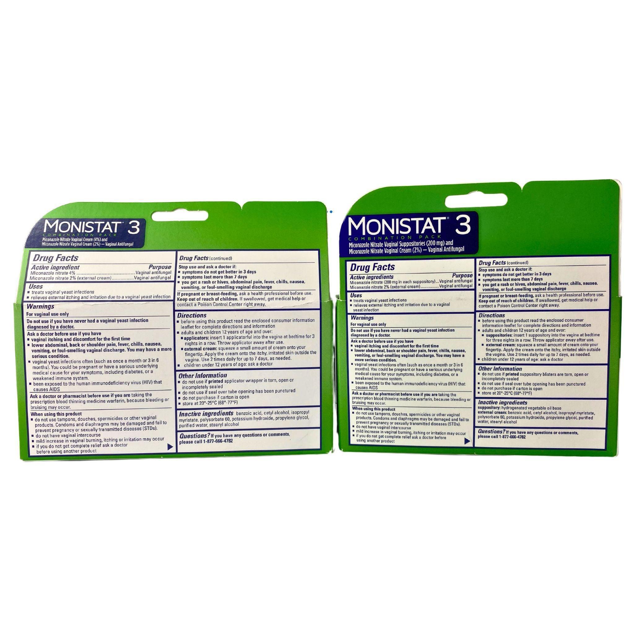 Monistat 3-Day Yeast Infection Treatment Kit - 32 Count (Vaginal Cream & Suppository) for Women's Intimate Care - Perfect for Travel & Home Use