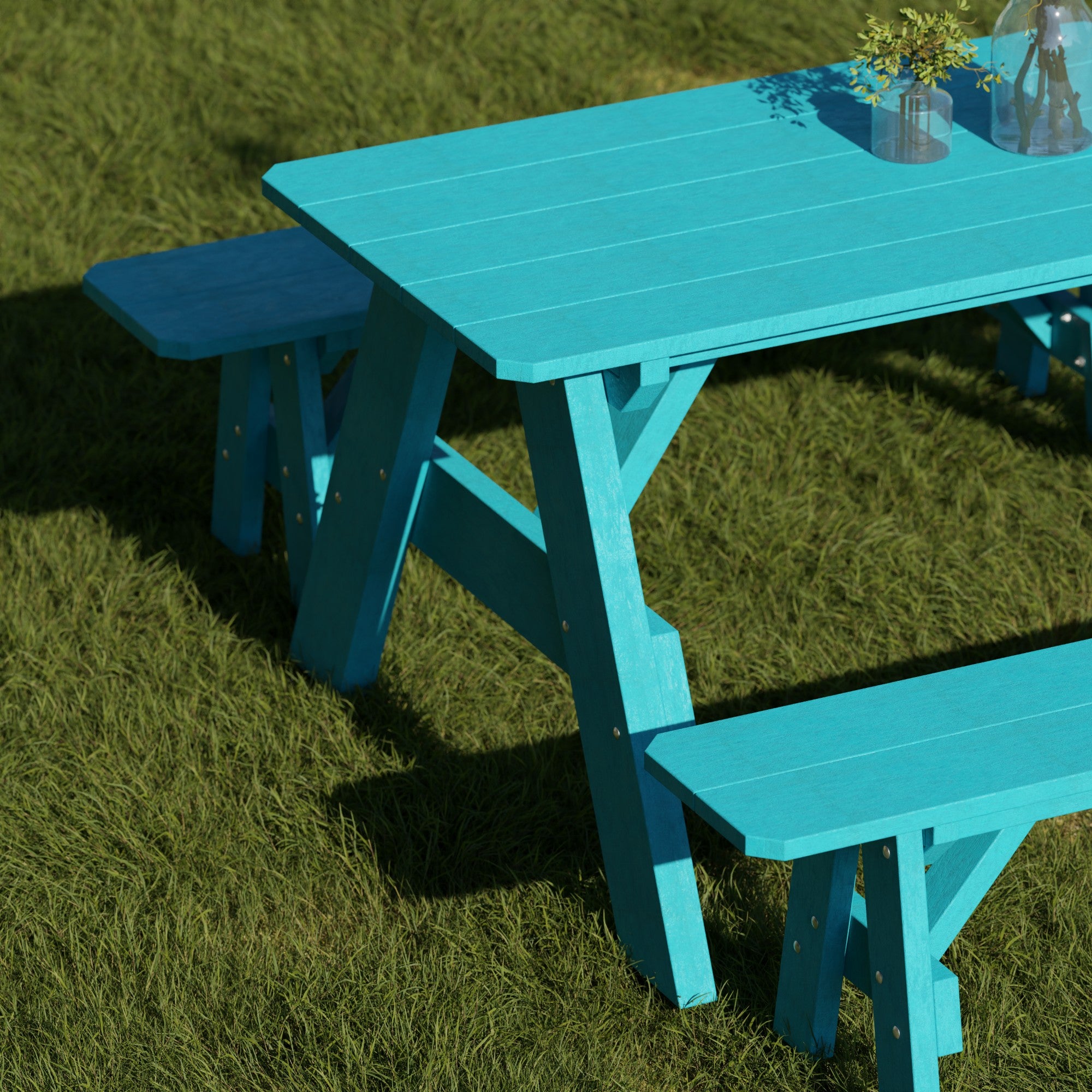 Heritage 72-Inch Outdoor Picnic Table with Detachable Benches - Perfect for Backyard BBQs, Camping & Family Gatherings