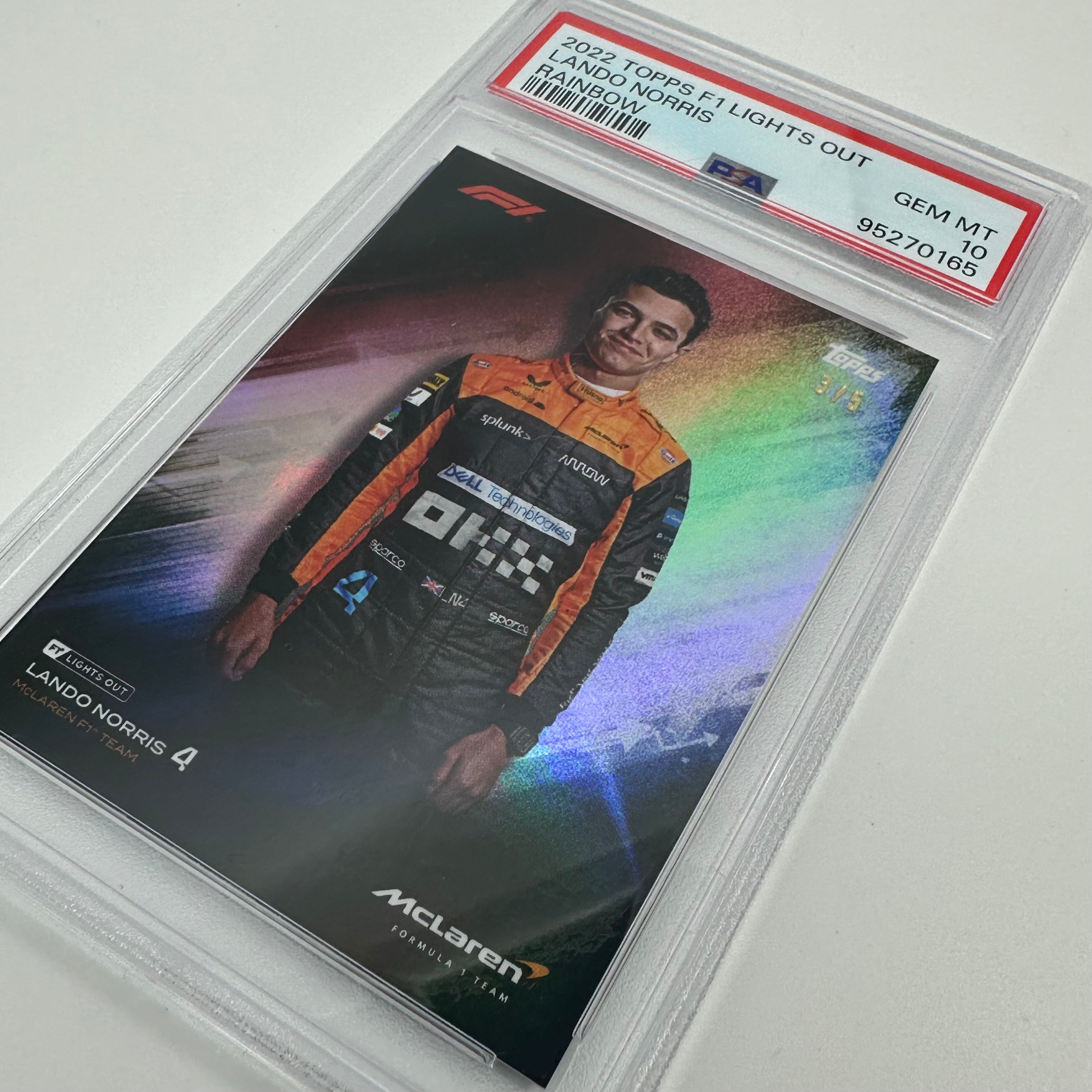 2022 Topps Lights Out Lando Norris PSA 10 3/5 Gradient Trading Card - Perfect for Collectors, Sports Memorabilia & F1 Racing Fans
