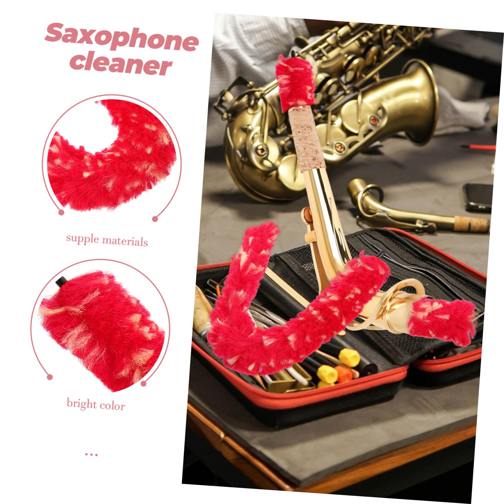 Alto Saxophone Cleaning Kit - Professional Sax Cleaning Brush, Cotton Swabs & Woolen Brush for Instrument Care | Perfect for Daily Maintenance & Performance Preparation