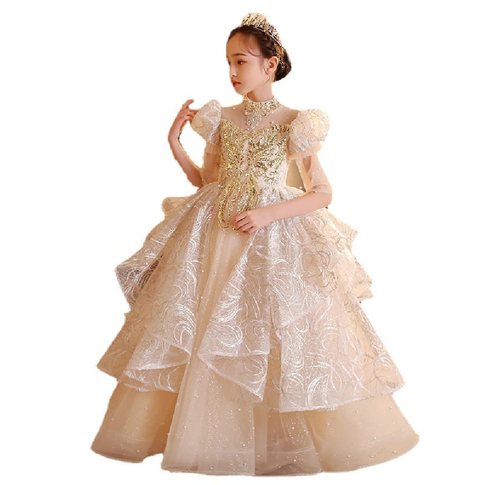 Flower Girl Birthday Princess Dress for Little Girls - Elegant Host Children's Dress for Spring Fashion Shows & Piano Performances | Perfect for Weddings, Parties & Special Occasions
