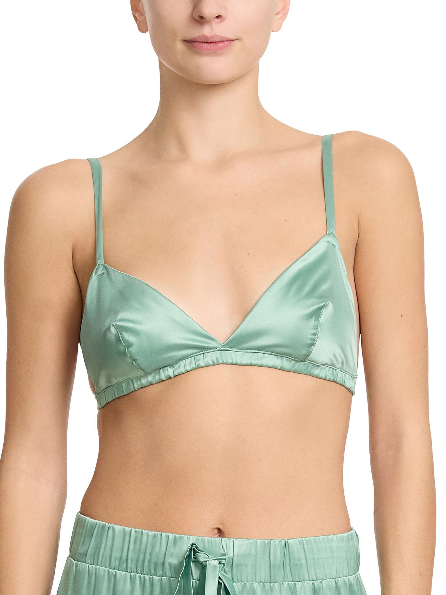 Luxury Satin Sleep Bralette for Women - Comfortable Wireless Lace Bralette for Nightwear, Lounge & Relaxation