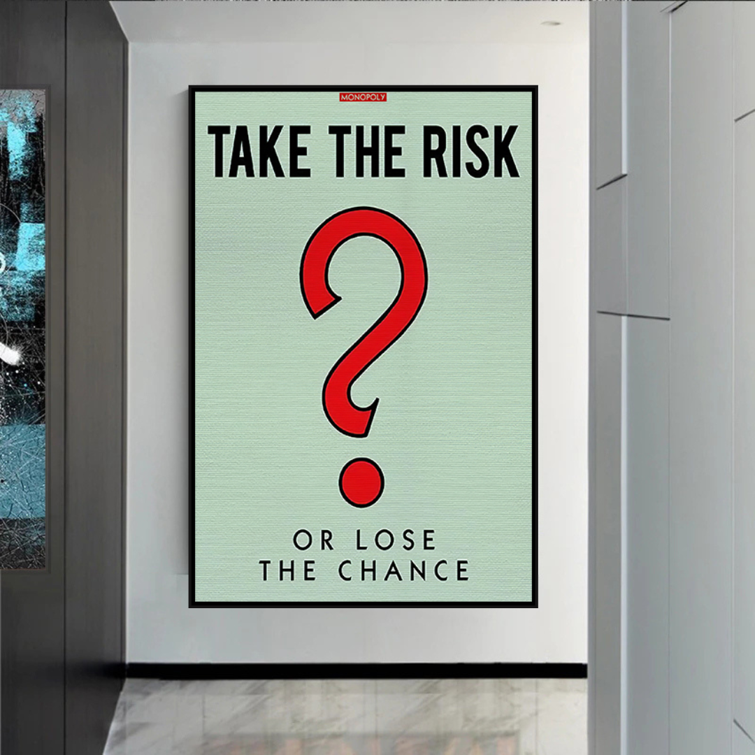 Alec Monopoly Take the Risk Canvas Wall Art - Modern Pop Art Painting for Home & Office Decor | Perfect for Living Room, Bedroom, or Gift