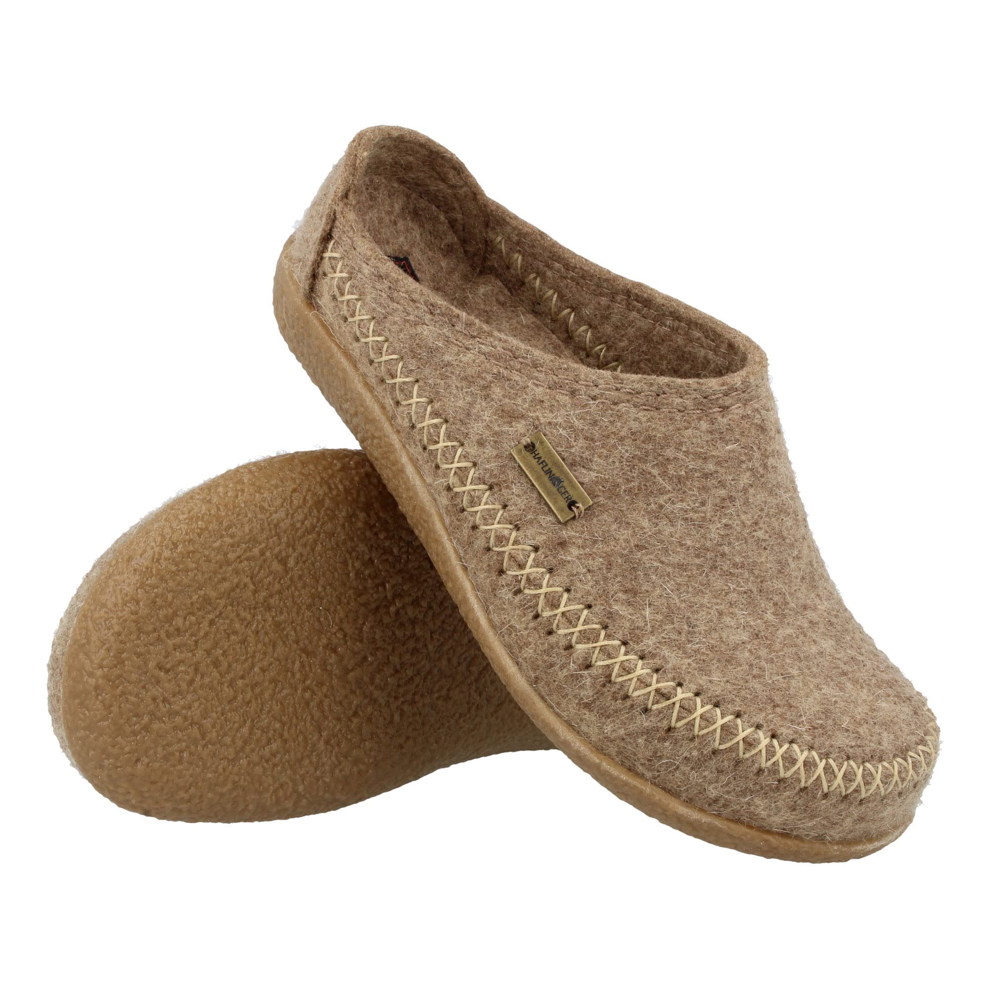 HAFLINGER Unisex Fletcher Credo Clog Slippers - Comfortable Wool Felt House Shoes for Men & Women - Perfect for Indoor Relaxation, Spa Days & Cozy Home Wear