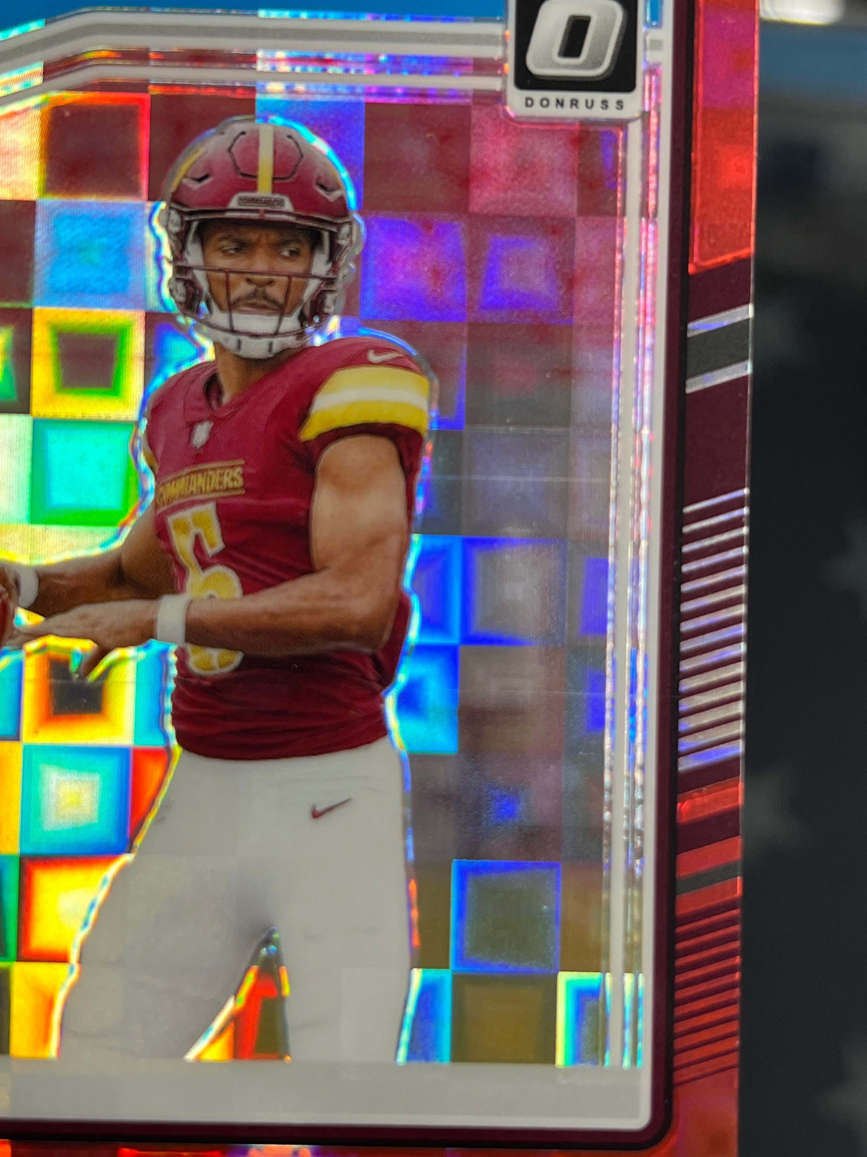 2024 Panini Donruss Jayden Daniels Red Pandora Prizm #389 Rookie Football Trading Card - Collectible Sports Memorabilia for Fans and Investors