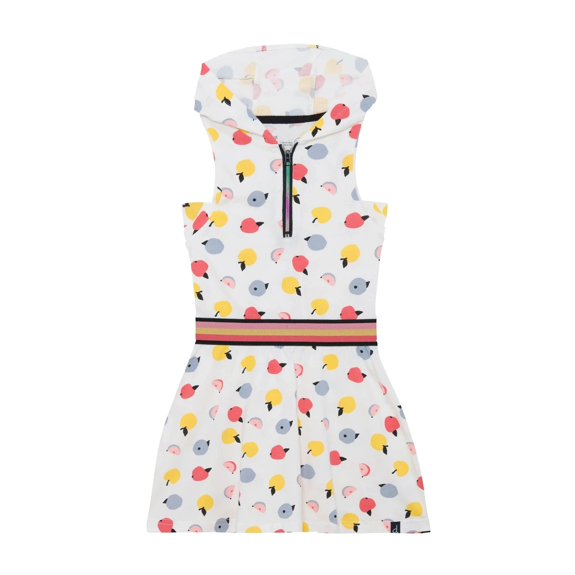 Deux par Deux Small Fruits Organic Cotton Hooded Dress for Baby Girls | Soft & Comfortable Toddler Outfit | Perfect for Playdates & Family Photos