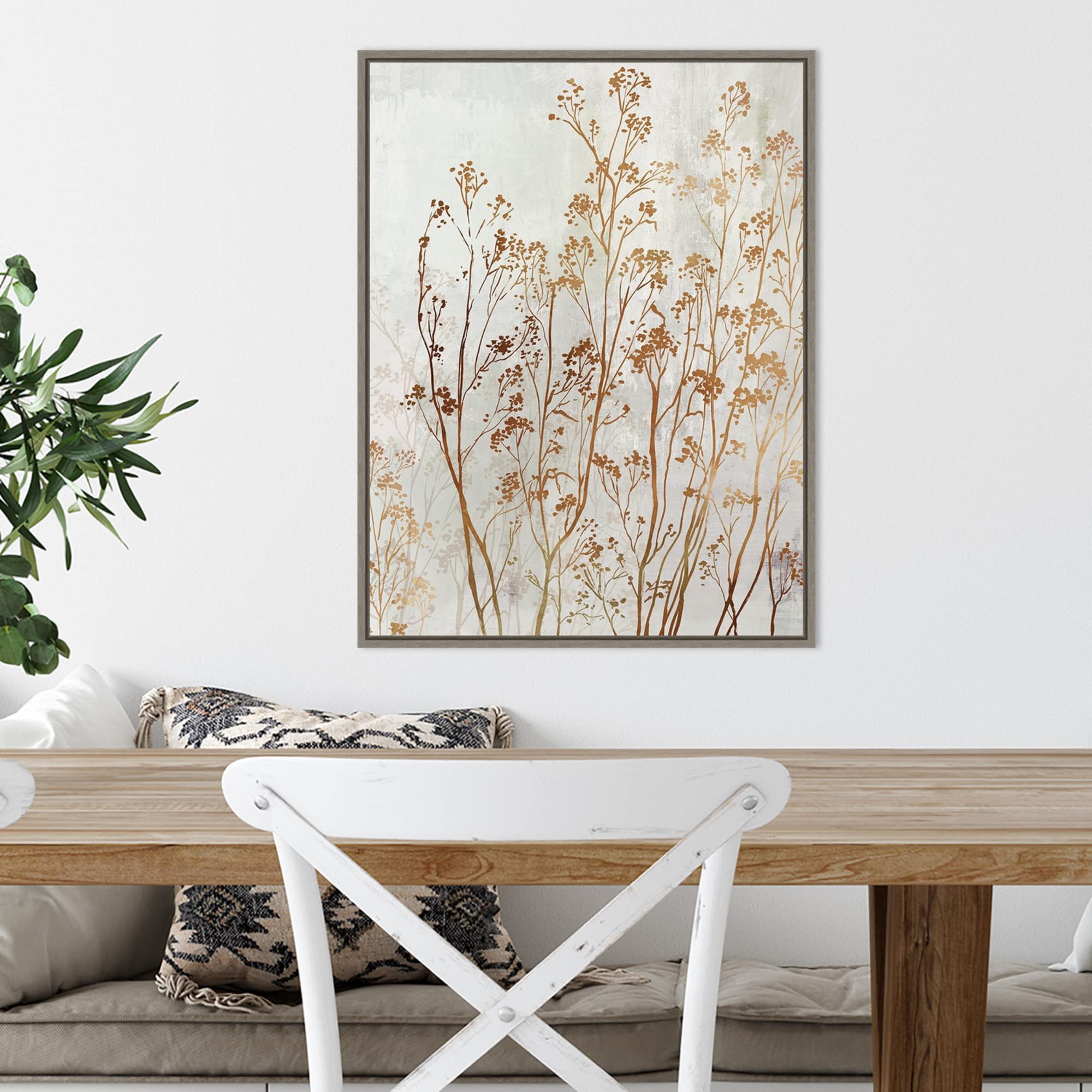 Amanti Art Framed Canvas Wall Art 24x18 - Botanical Bliss II by Asia Jensen, Abstract Floral Painting, Rustic Country Decor for Living Room, Bedroom & Bathroom | Perfect for Home, Office & Gift Giving