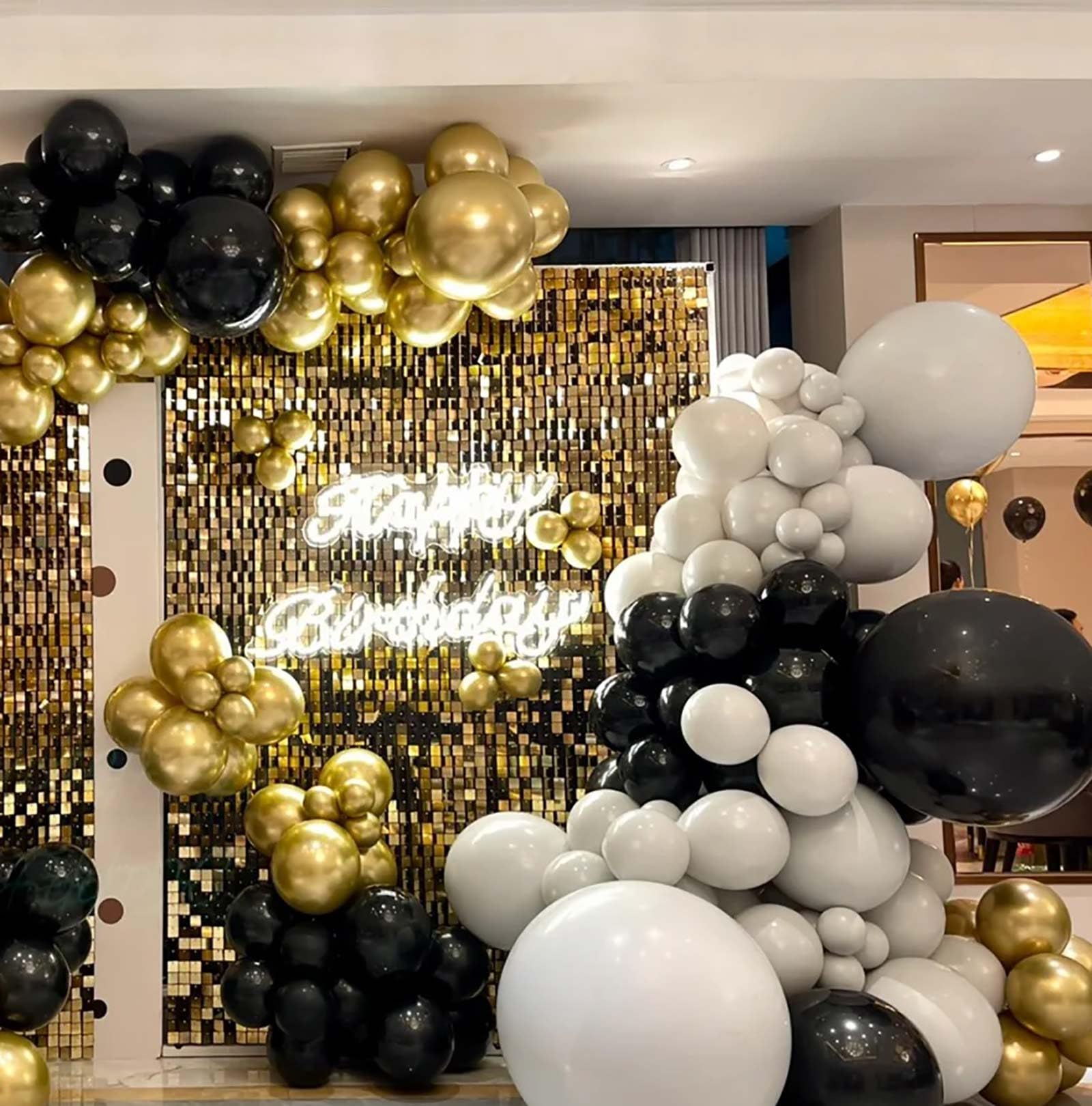 KALOR Black Balloons Garland Arch Kit 110Pcs - 18/12/10/5 Inch Party Balloons for Birthday, Baby Shower, Wedding & Graduation Decorations | Perfect for Indoor/Outdoor Party Backdrops, Photo Booths & Event Centerpieces