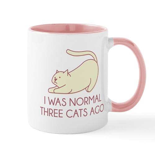 White/Pink Inside - I Was Normal Three Cats Ago Mug