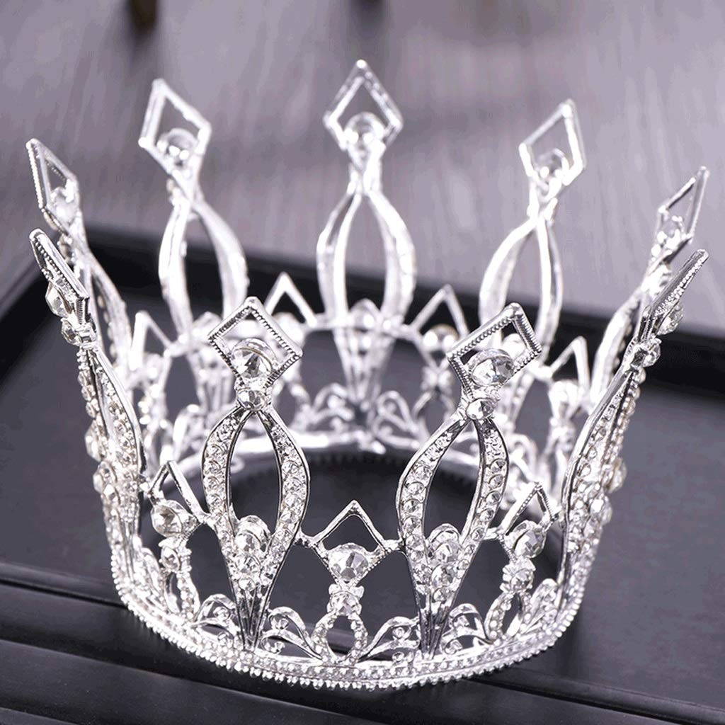 WALNUTA Round Crystal Wedding Tiara - Elegant Queen Crown for Brides, Prom & Special Occasions | Bridal Headpiece, Diadem Hair Jewelry | Perfect for Weddings, Pageants & Formal Events