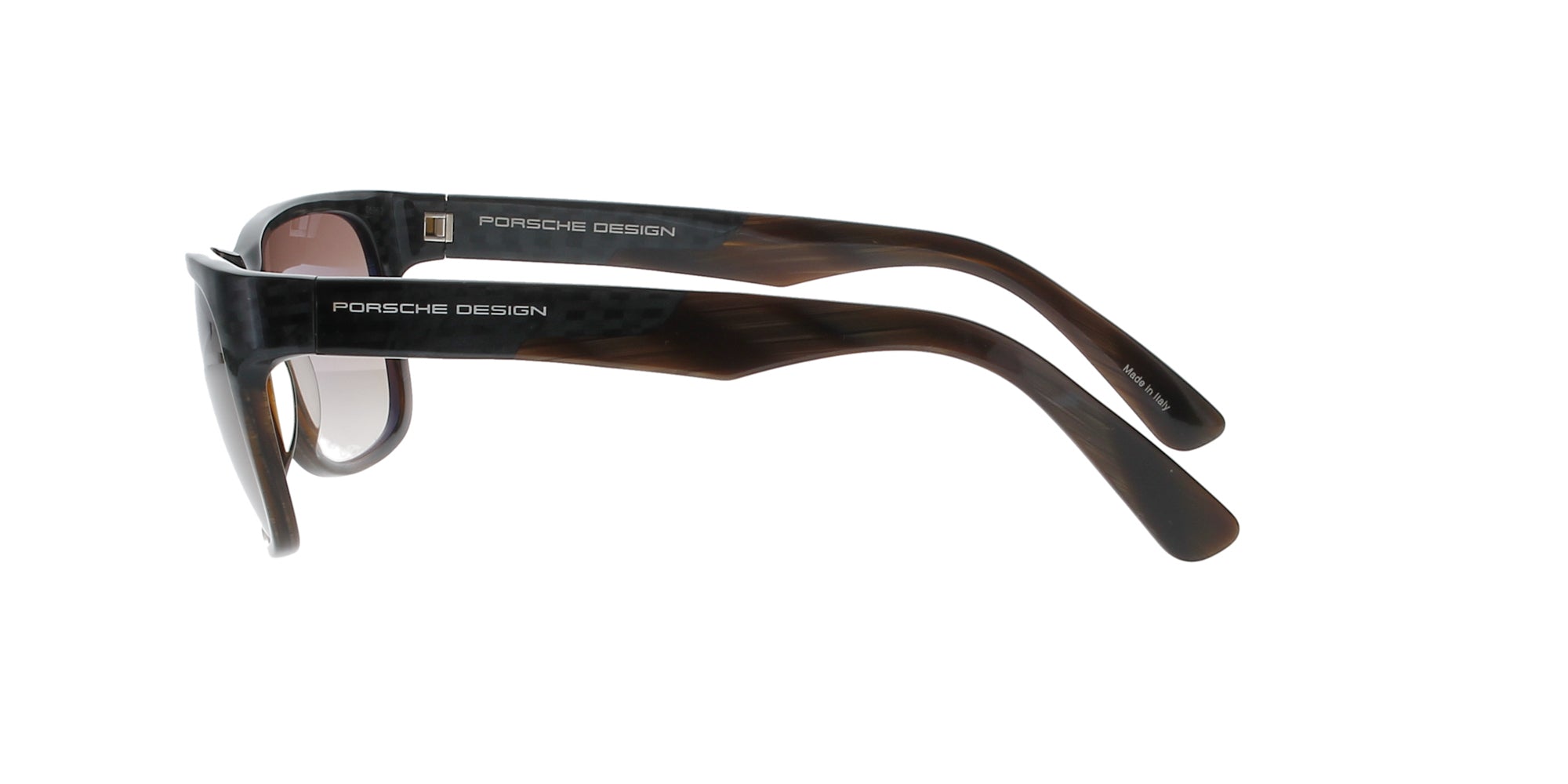 Porsche Design Rectangle Sunglasses for Men & Women - Brown Striped UV Protection - Perfect for Driving, Beach & Outdoor Activities