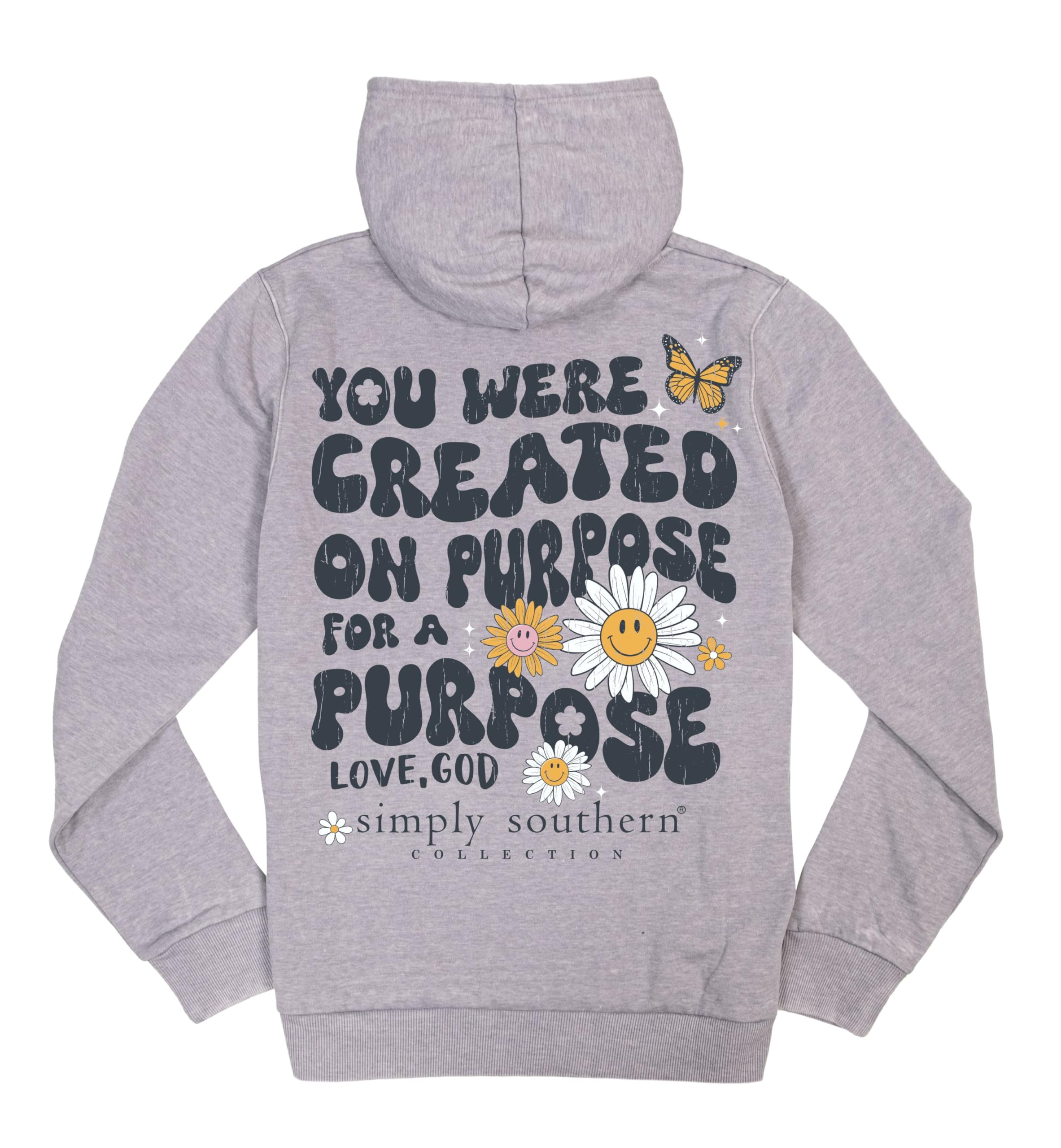 Simply Southern Women's Large Long Sleeve Hoodie - Soft Smoke Grey Pullover for Casual Wear, Outdoor Activities & College Campus Style | Preppy & Stylish Loungewear