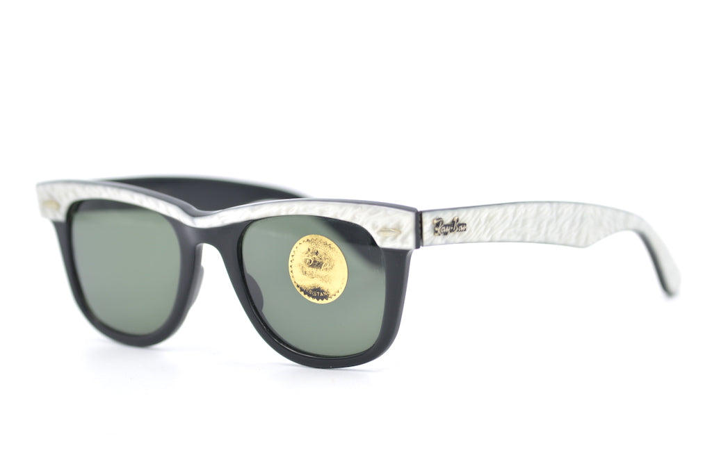 RayBan Silver Top Wayfarer Sunglasses - Classic Polarized UV Protection Aviator Style - Perfect for Driving, Beach & Outdoor Activities