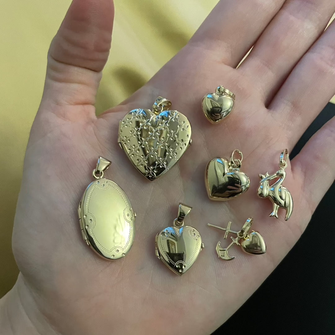 14K Gold Puffed Heart Pendant Necklace for Women - Elegant Valentine's Day Gift, Anniversary Jewelry for Her - Perfect for Romantic Dates, Weddings & Special Occasions