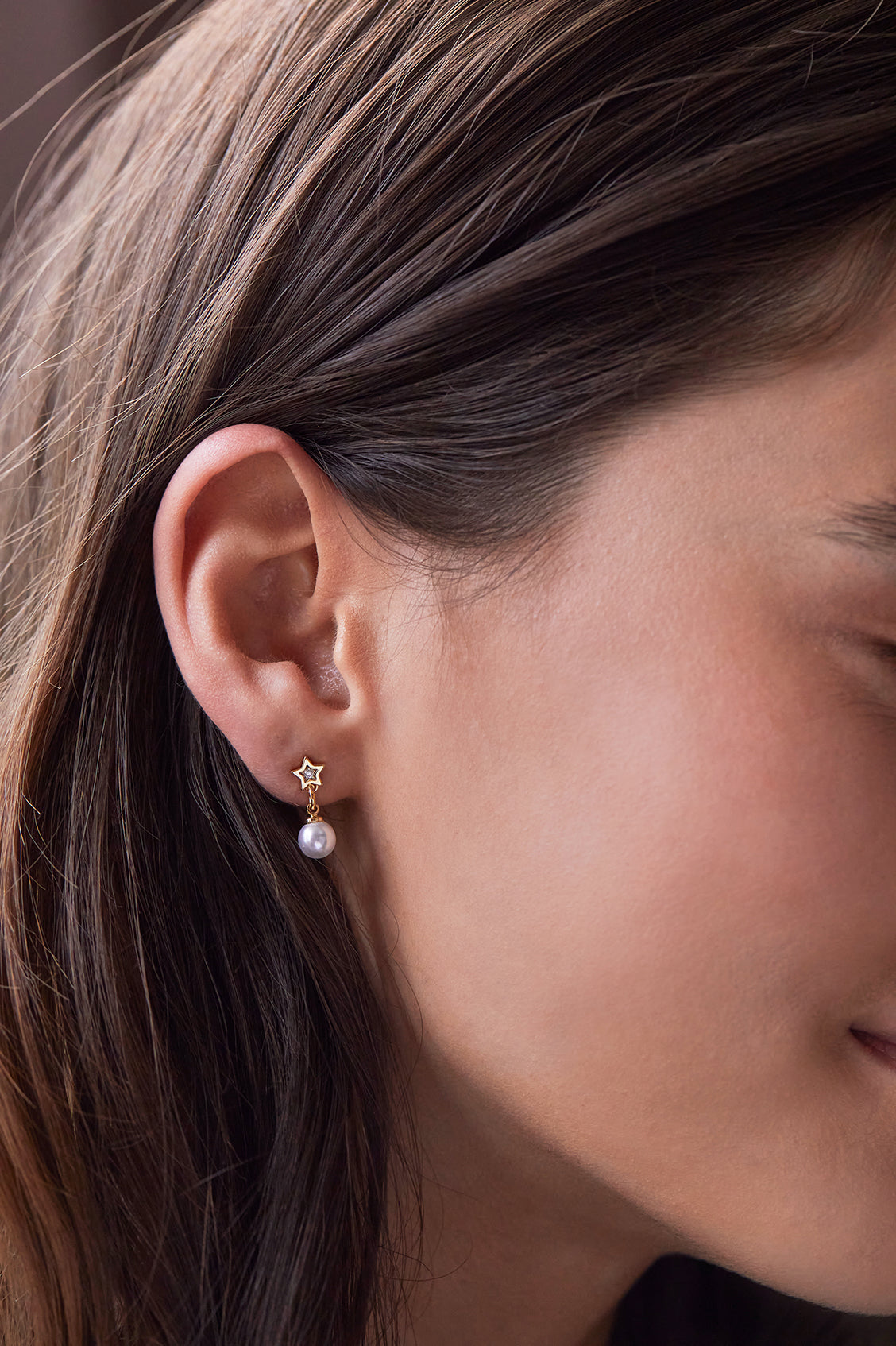 Pearl and Cubic Zirconia Star Drop Stud Earrings for Women - Elegant Dangle Earrings for Party, Wedding & Evening Wear