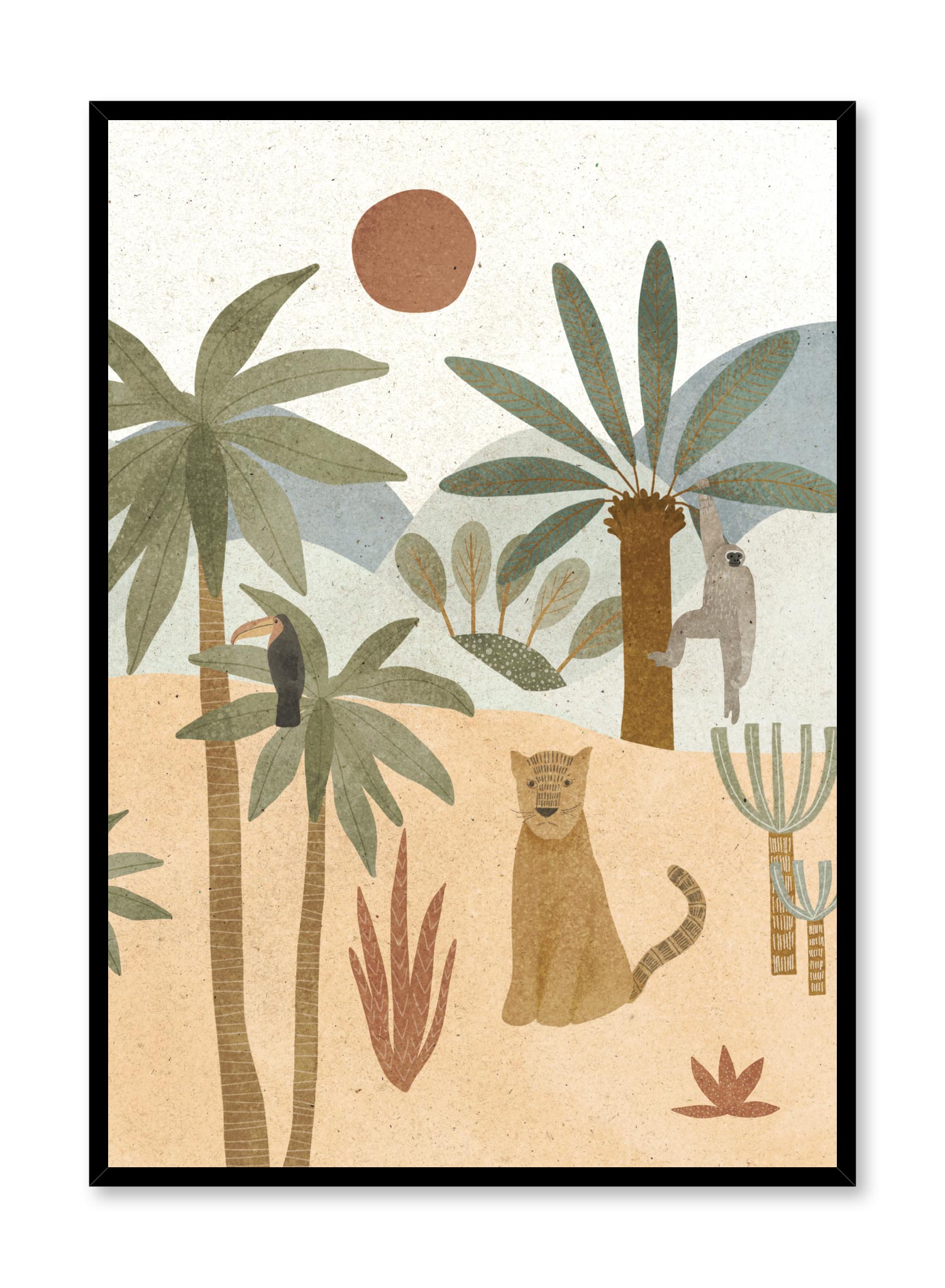 Jungle Oasis Nature Wall Art Poster - Tropical Forest Landscape Print for Home & Office Decor - Perfect for Living Room, Bedroom, or Workspace