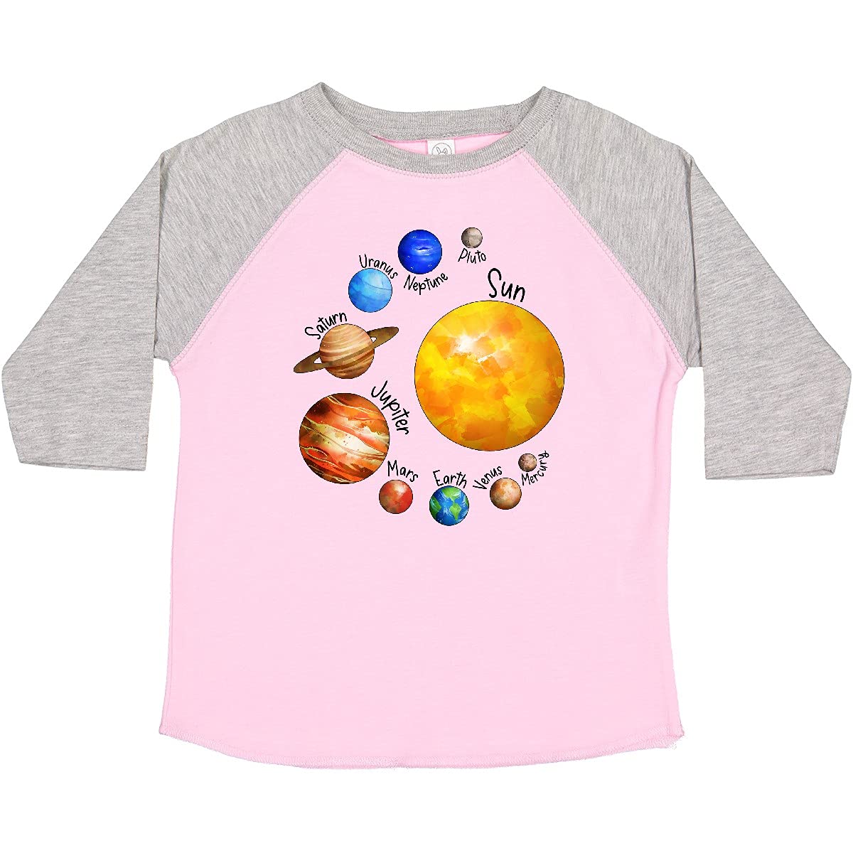 Inktastic Sun and Planets - Yes, and Pluto Toddler T-Shirt | Cute Space-Themed Kids Tee for Boys & Girls | Perfect for School, Playdates & Astronomy Enthusiasts