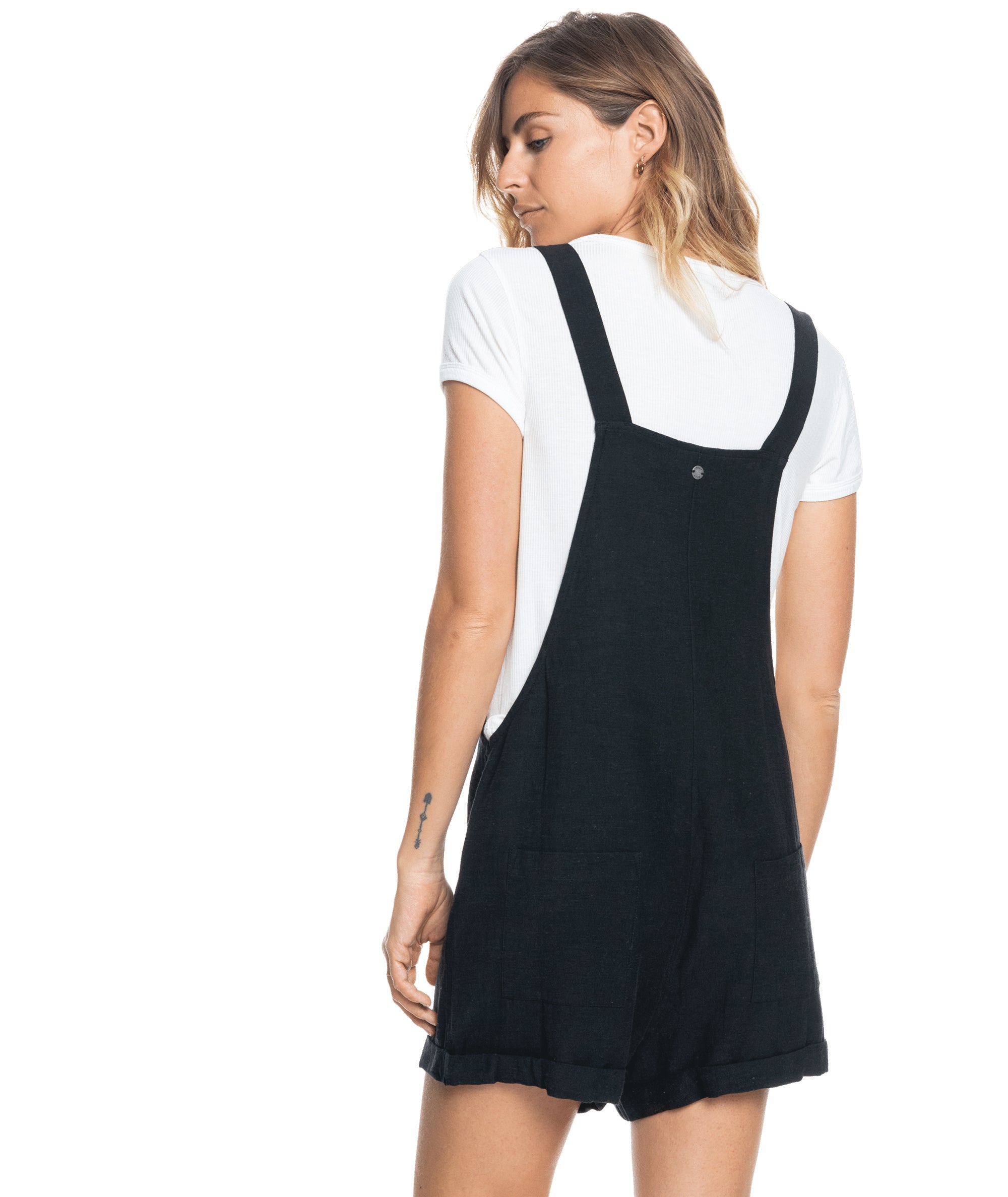 Women's Roxy Back to Goodbye Coverall Short - Stylish Denim Overalls for Women | Perfect for Casual Outings, Beach Days & Summer Fashion