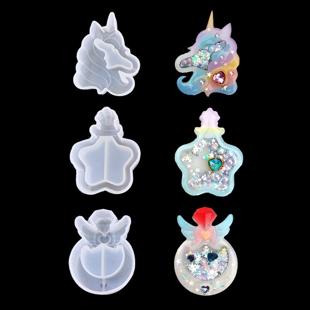 Premium 9-Piece Resin Silicone Mold Set - Quicksand Epoxy, Ice Cream, Unicorn Wing & Truck Shapes for DIY Keychains, Jewelry & Crafts | Perfect for Resin Art, Home Decor & Unique Gift Making