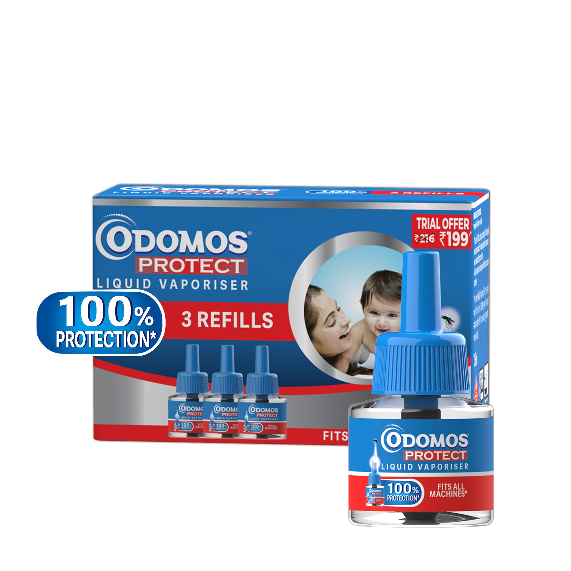 Odomos Mosquito Repellent Liquid Vaporizer Refill Pack of 6 | Fits All Standard Electric Mosquito Repellent Machines | Kills Dengue & Malaria Mosquitoes | Ideal for Home, Bedroom & Outdoor Protection
