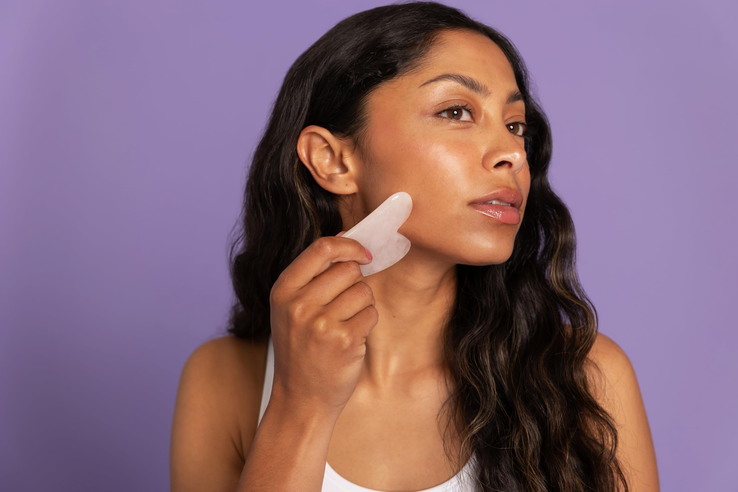 Rose Quartz Gua Sha Stone for Face & Body - Natural Facial Massage Tool for Glowing Skin, Relaxation & Lymphatic Drainage - Perfect for Skincare Routine & Self-Care Rituals