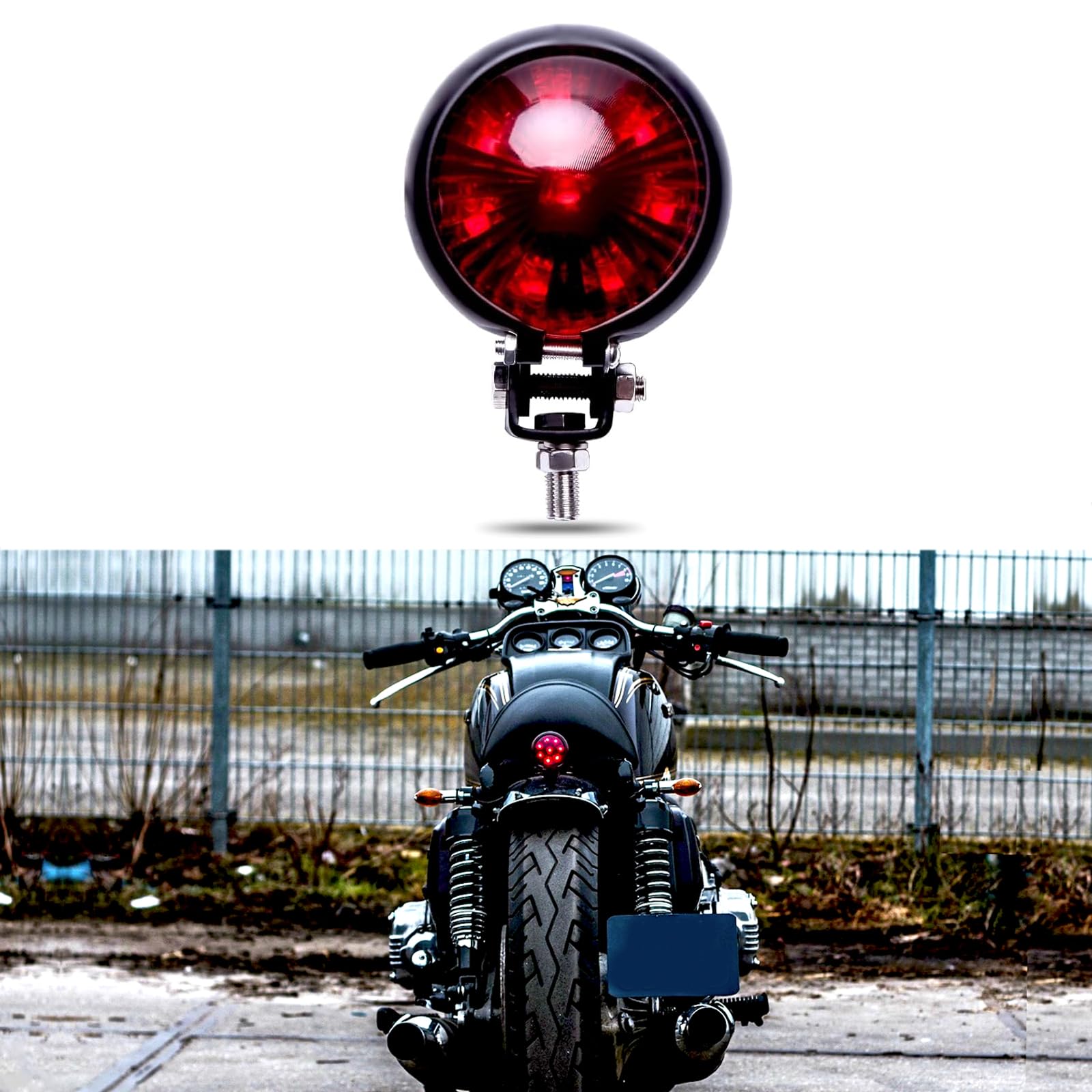 High-Quality Motorcycle Tail Light Brake Lights - LED Running Driving Lamp for Cafe Racer, Chopper & Bobber Bikes | Durable & Bright Rear Taillights for Night Riding & Safety