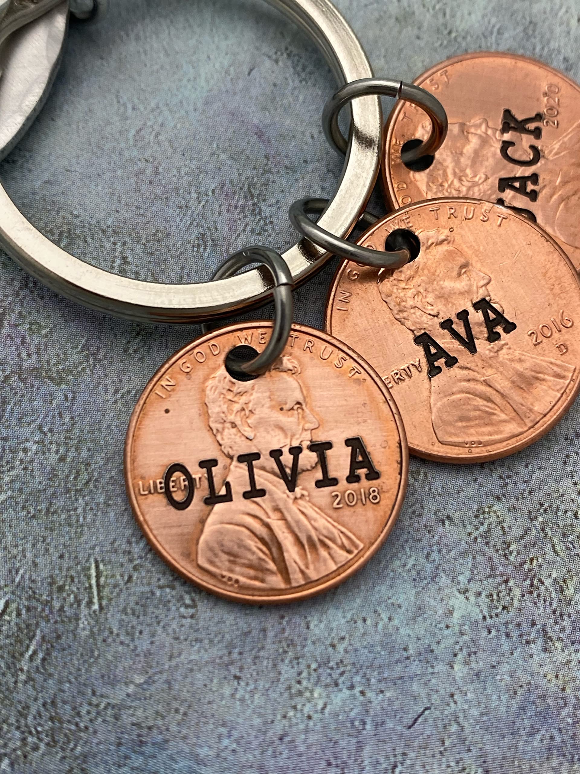 Personalized Daddy Keychain - Custom Name Keychain for Father's Day, Lucky Penny Keychain Gift for Husband, Dad & Grandfather - Perfect for Car Keys, House Keys & Special Occasions