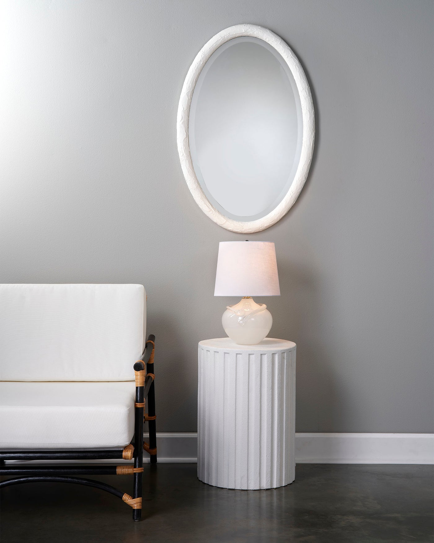 Oval Wall Mirror White - Modern Decorative Bathroom & Bedroom Vanity Mirror - Perfect for Home Decor, Makeup, and Dressing Room