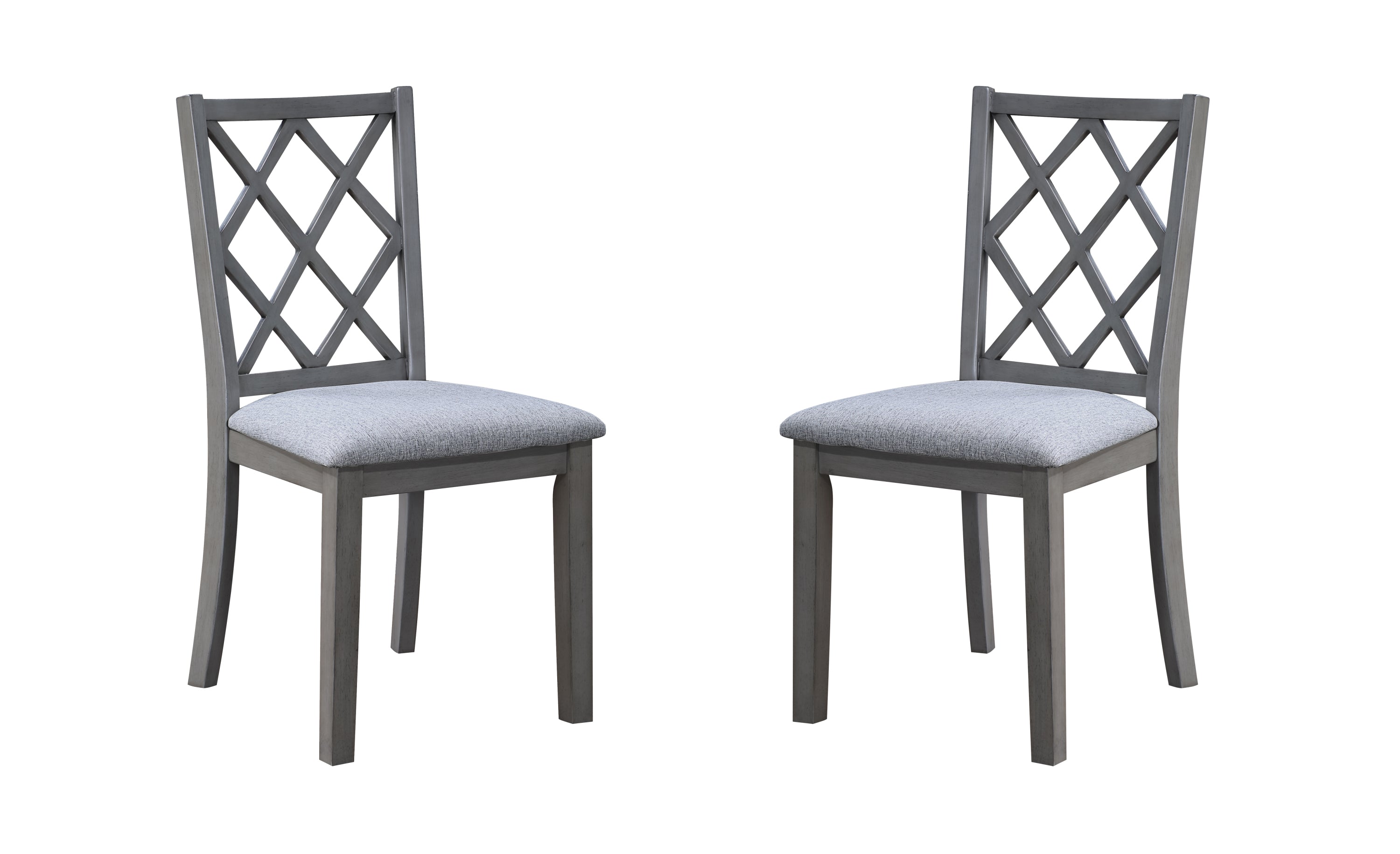 Carlisle Set of 2 Gray Cross Back Dining Chairs - 17.5